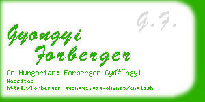 gyongyi forberger business card